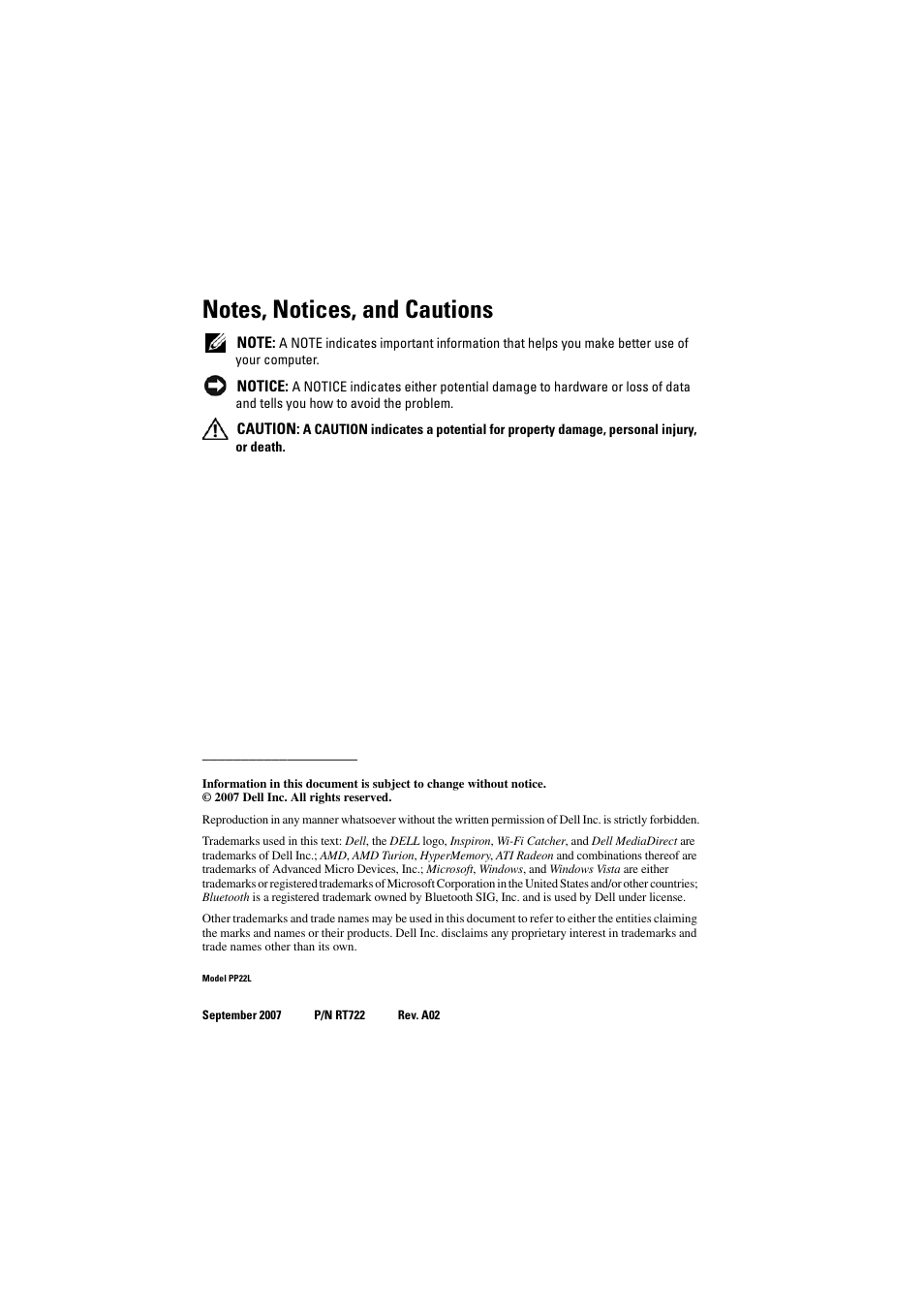 Dell Inspiron 1521 (Mid 2007) User Manual | Page 2 / 222