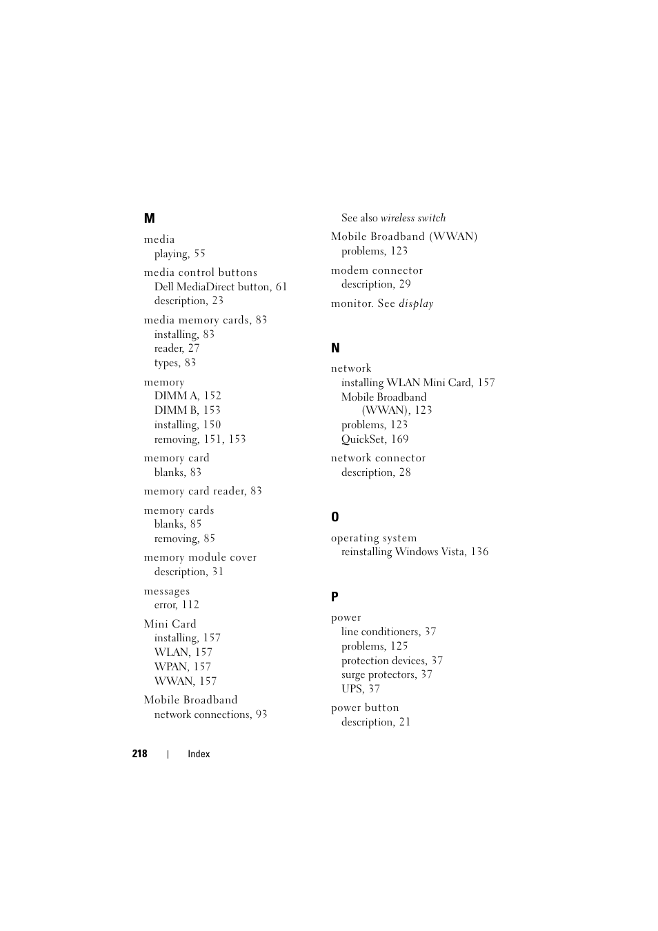 Dell Inspiron 1521 (Mid 2007) User Manual | Page 218 / 222