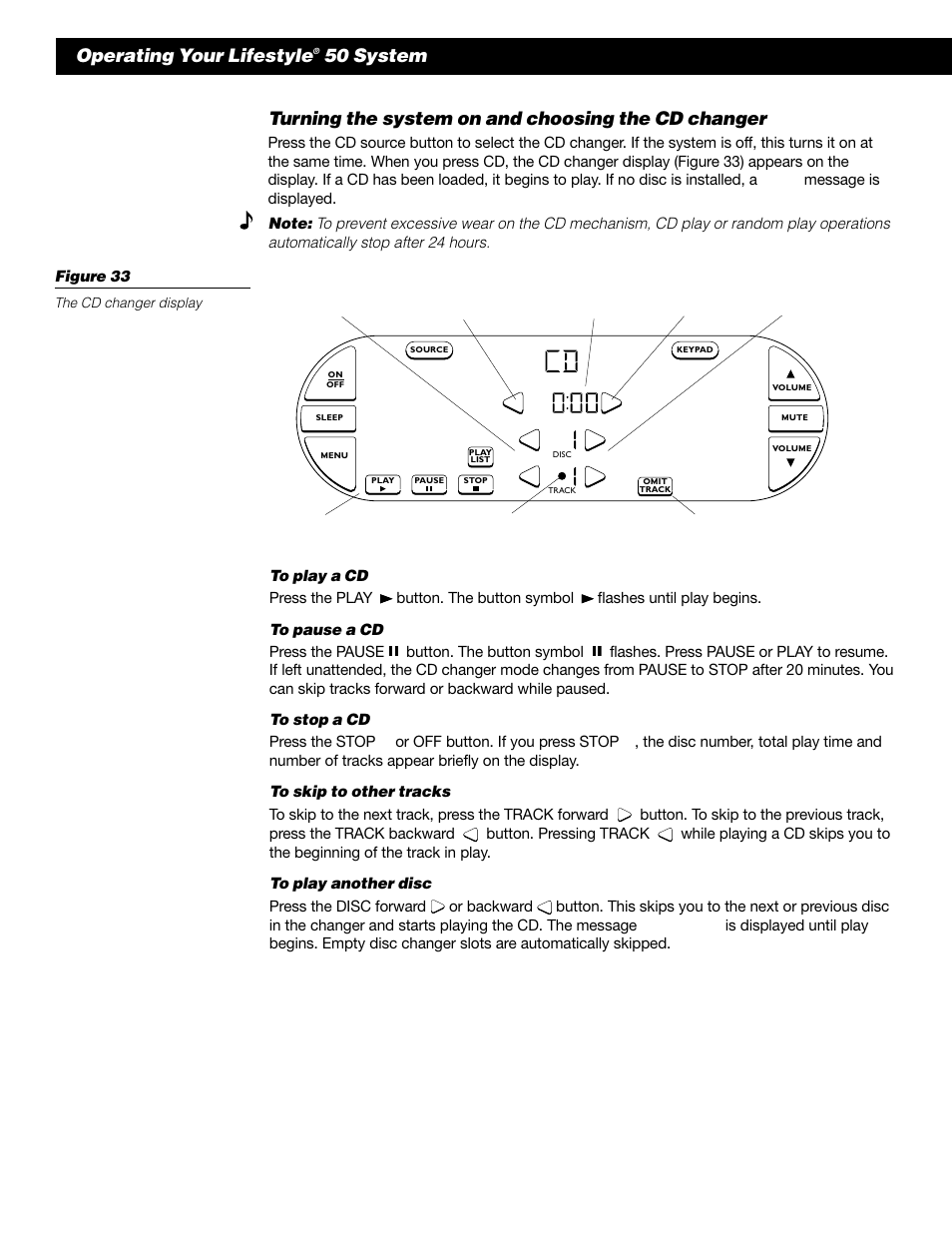 Operating your lifestyle | Bose 50 User Manual | Page 32 / 55
