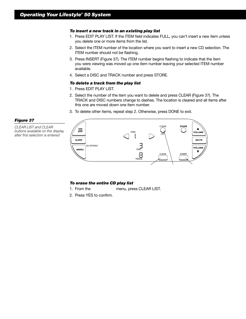 Operating your lifestyle, 50 system | Bose 50 User Manual | Page 36 / 55