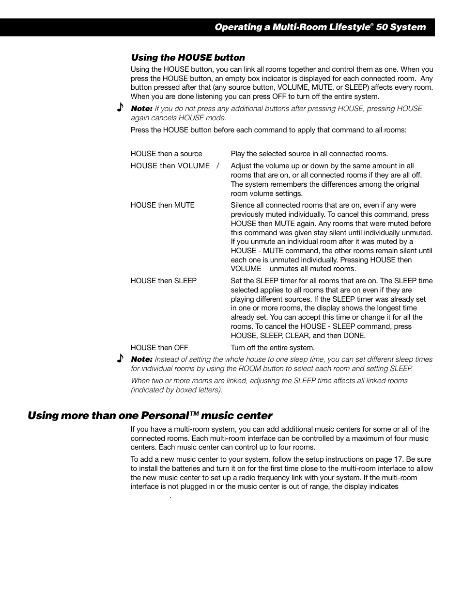 Using more than one personal™ music center | Bose 50 User Manual | Page 45 / 55