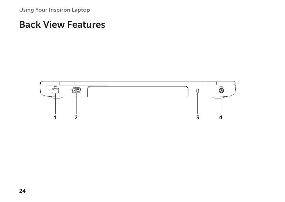 Back view features | Dell Inspiron 17R (N7110, Early 2011) User Manual | Page 26 / 100
