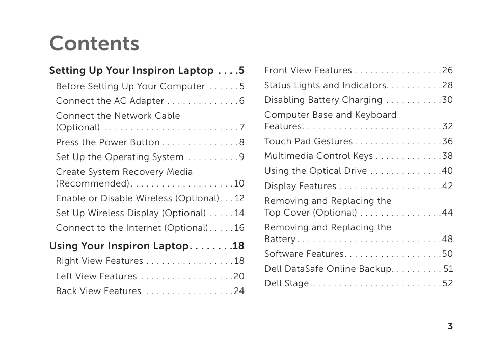 Dell Inspiron 17R (N7110, Early 2011) User Manual | Page 5 / 100