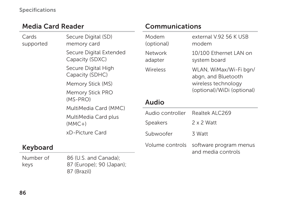 Dell Inspiron 17R (N7110, Early 2011) User Manual | Page 88 / 100