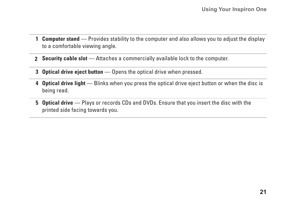 Dell Inspiron One 19 Touch (Late 2009) User Manual | Page 23 / 76