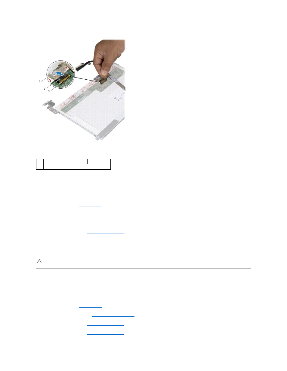 Display panel brackets, Replacing the display cable, Removing the display panel brackets | Dell Inspiron Mini 10v (1018, Mid 2010) User Manual | Page 16 / 46