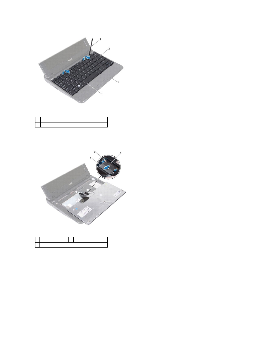 Replacing the keyboard | Dell Inspiron Mini 10v (1018, Mid 2010) User Manual | Page 25 / 46