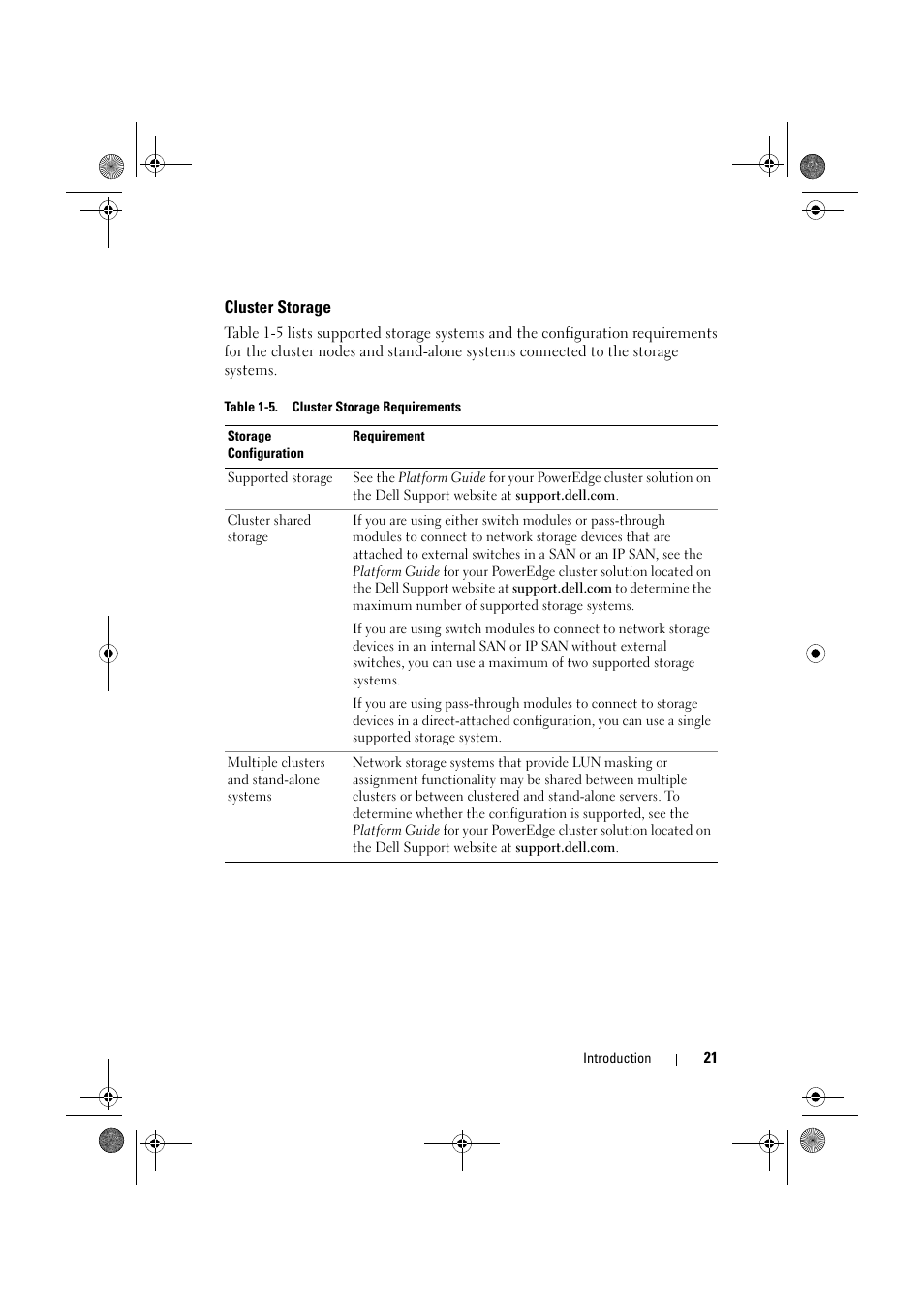 Cluster storage | Dell AX4-5 User Manual | Page 21 / 44