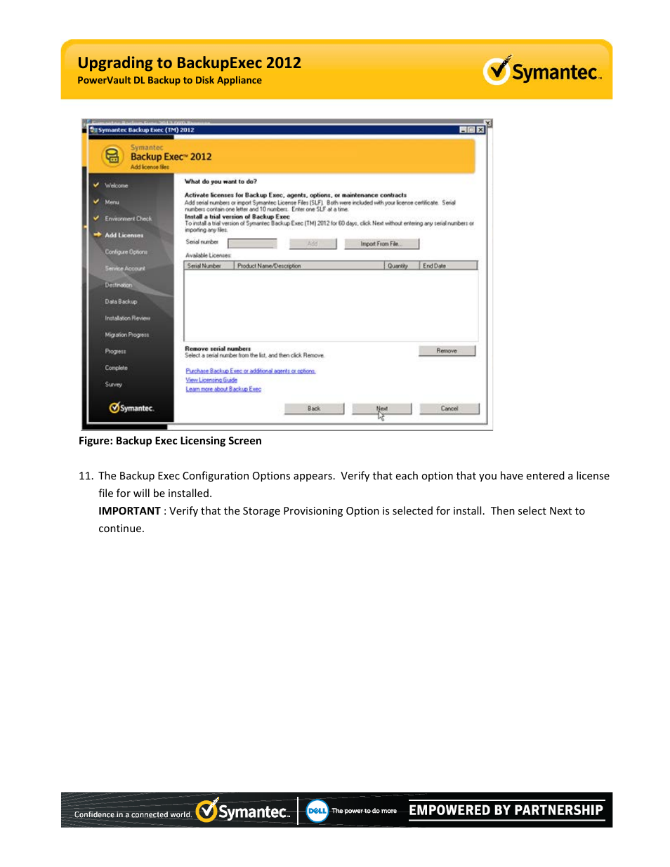 Upgrading to backupexec 2012 | Dell PowerVault DL2100 User Manual | Page 10 / 15