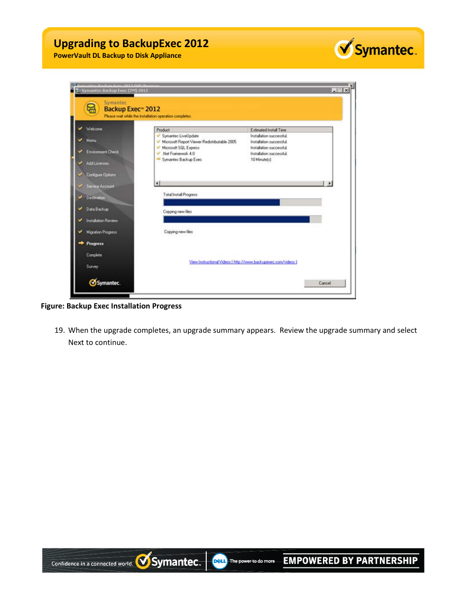 Upgrading to backupexec 2012 | Dell PowerVault DL2100 User Manual | Page 14 / 15