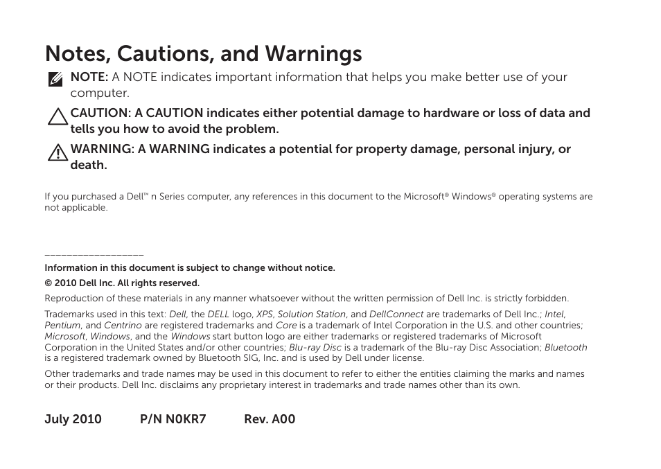 Dell XPS 15 (L501X, Late 2010) User Manual | Page 4 / 106