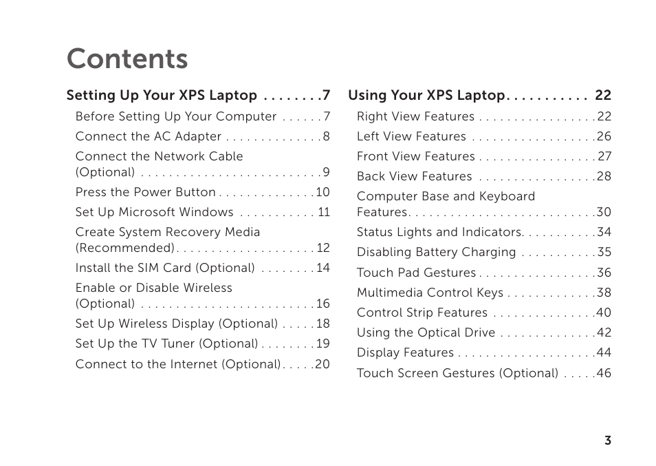 Dell XPS 15 (L501X, Late 2010) User Manual | Page 5 / 106