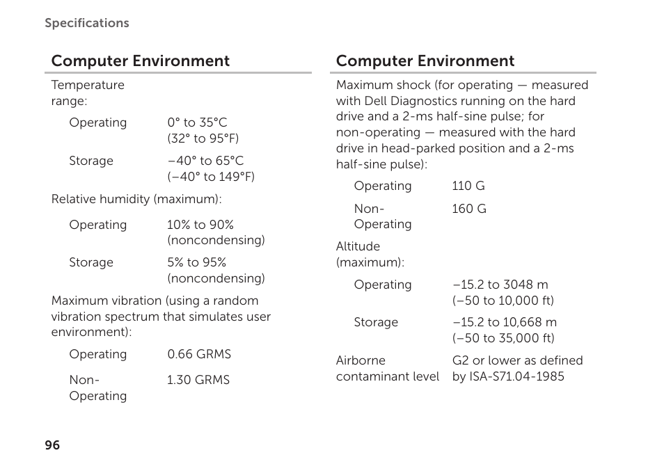 Computer environment | Dell XPS 15 (L501X, Late 2010) User Manual | Page 98 / 106