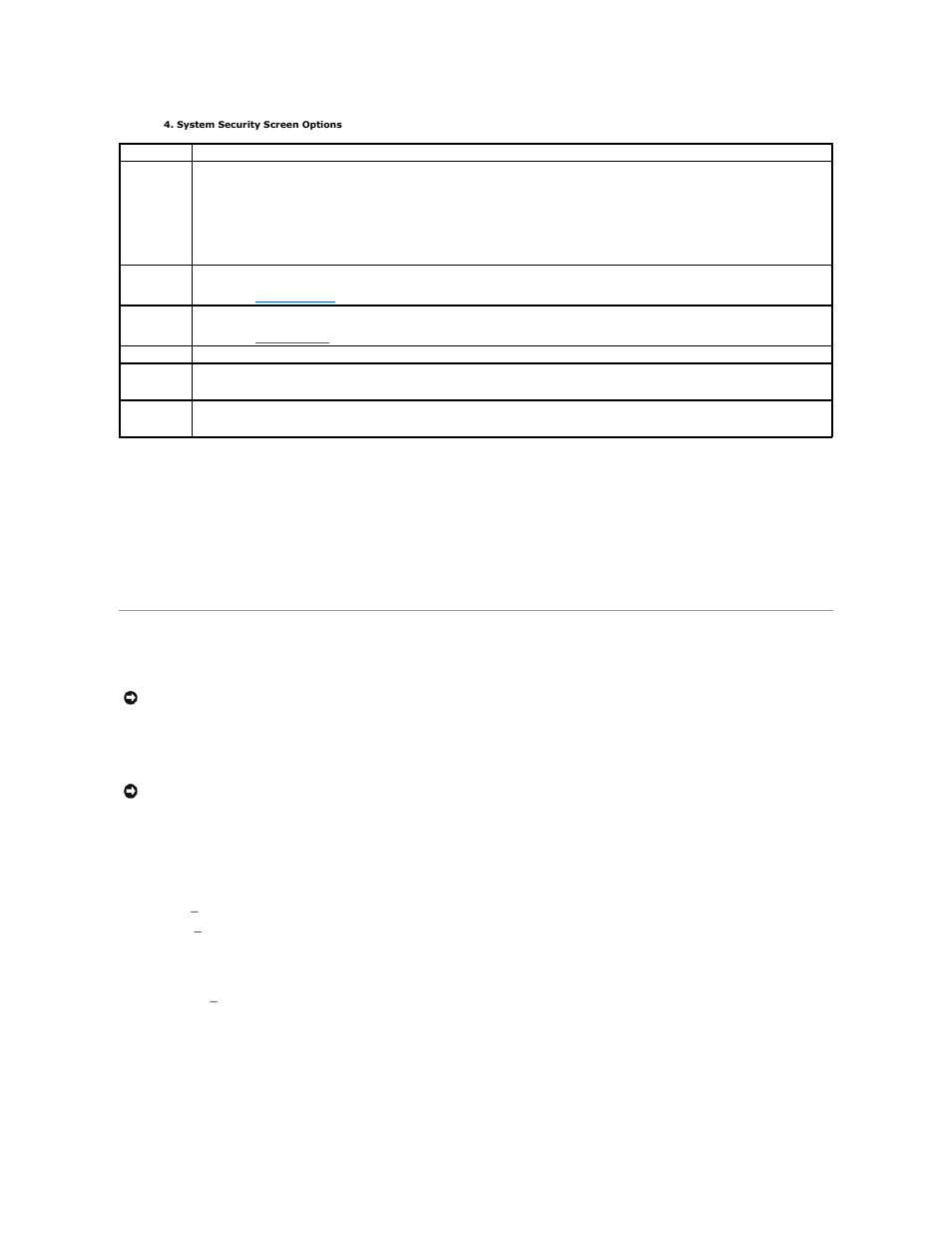 System and setup password features, For more information about setting, Table 3 | Exit screen, System password | Dell PowerEdge 400SC User Manual | Page 13 / 30