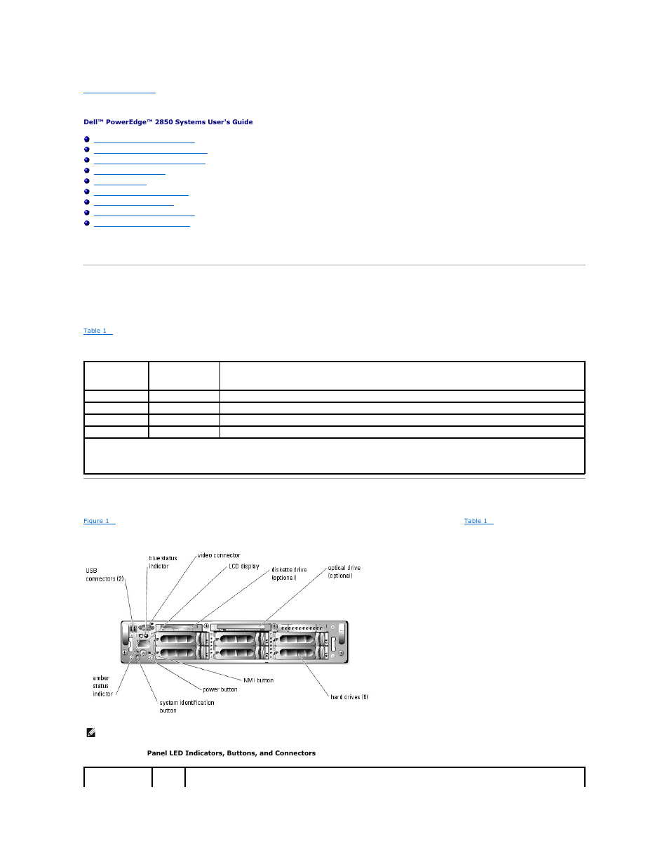 System overview, Indicators on the optional bezel, Front-panel features and indicators | Dell PowerEdge 2850 User Manual | Page 8 / 29