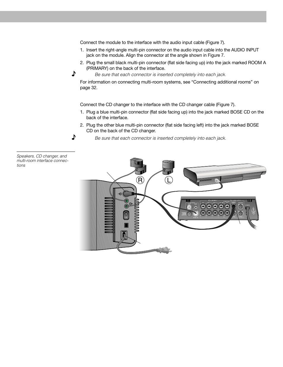 Setting up, Connecting the acoustimass, Module to the multi-room interface | Bose 40 User Manual | Page 11 / 48