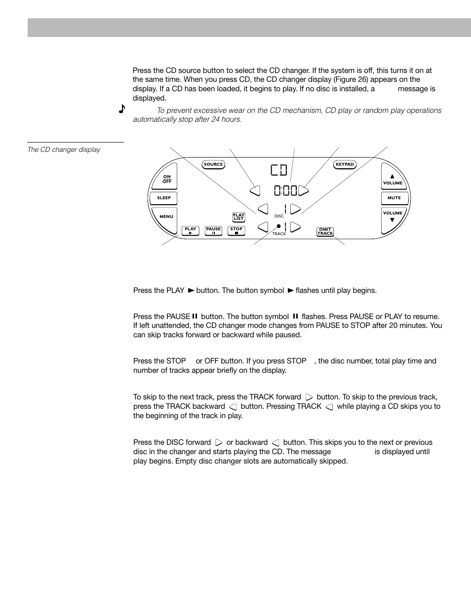Operating your lifestyle, 40 music system, Turning the system on and choosing the cd changer | Bose 40 User Manual | Page 24 / 48