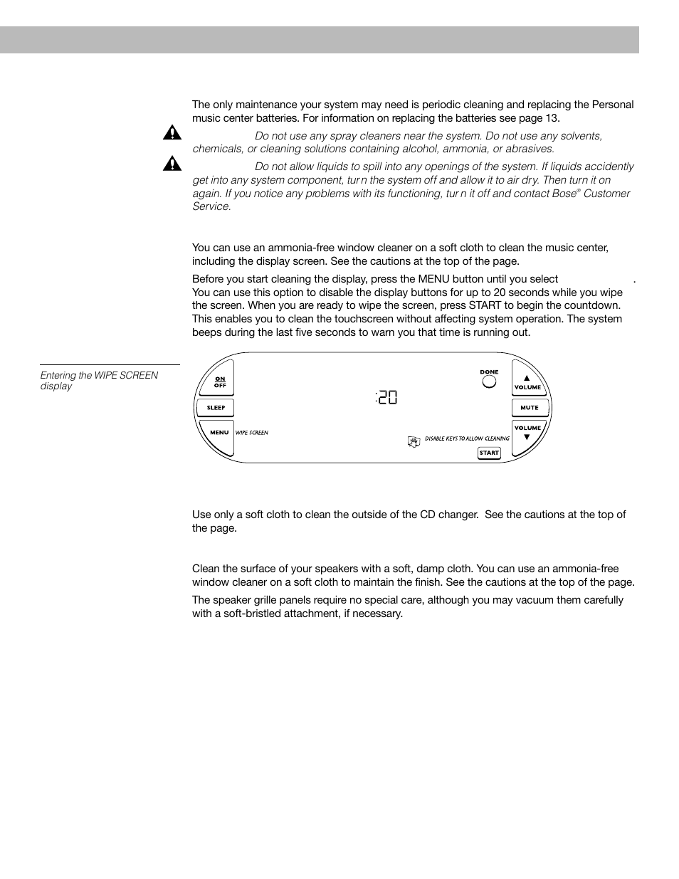 Cleaning the system | Bose 40 User Manual | Page 39 / 48