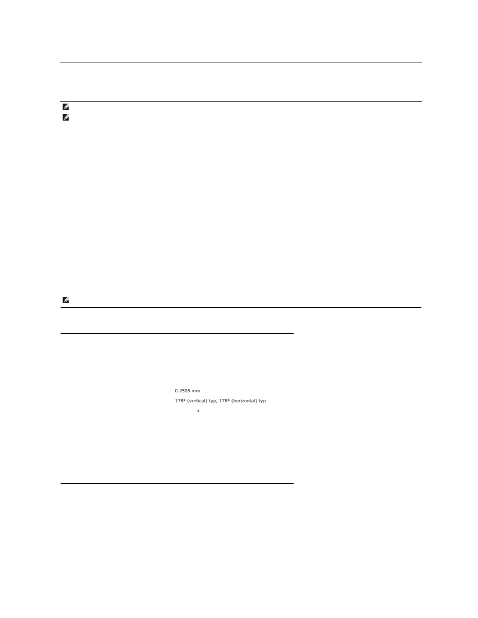 Flat panel specifications | Dell 3008WFP Monitor User Manual | Page 11 / 37
