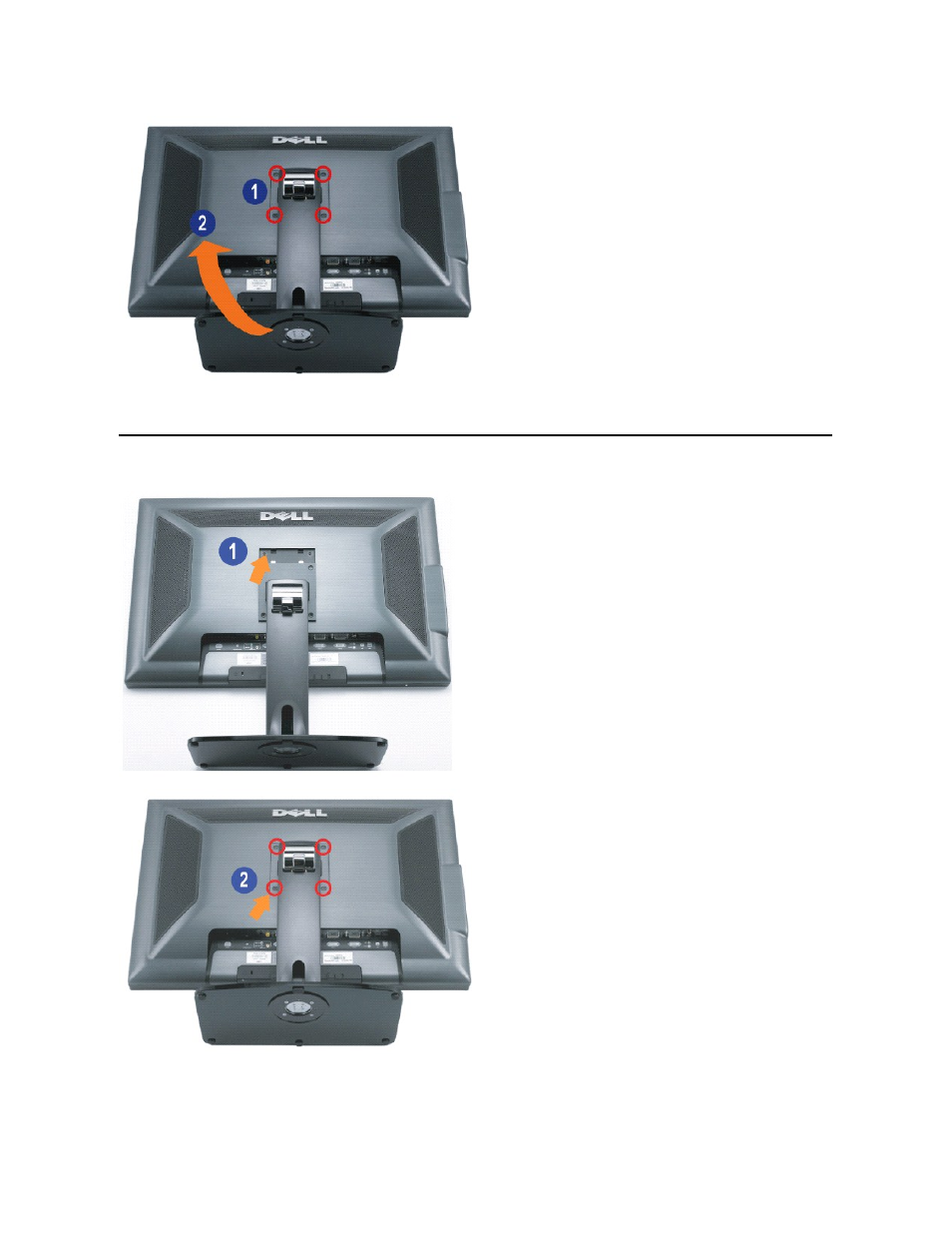 Attaching the stand | Dell 3008WFP Monitor User Manual | Page 32 / 37