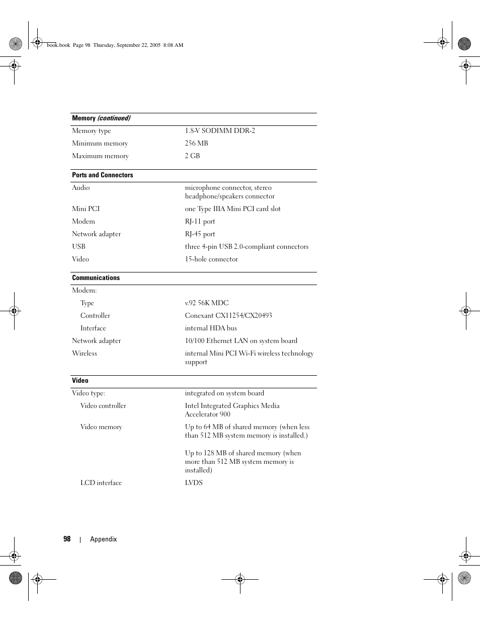 Dell Inspiron B120 User Manual | Page 98 / 142