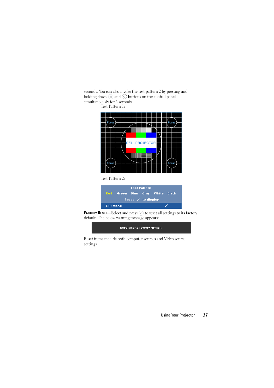 Dell M110 Projector User Manual | Page 37 / 67