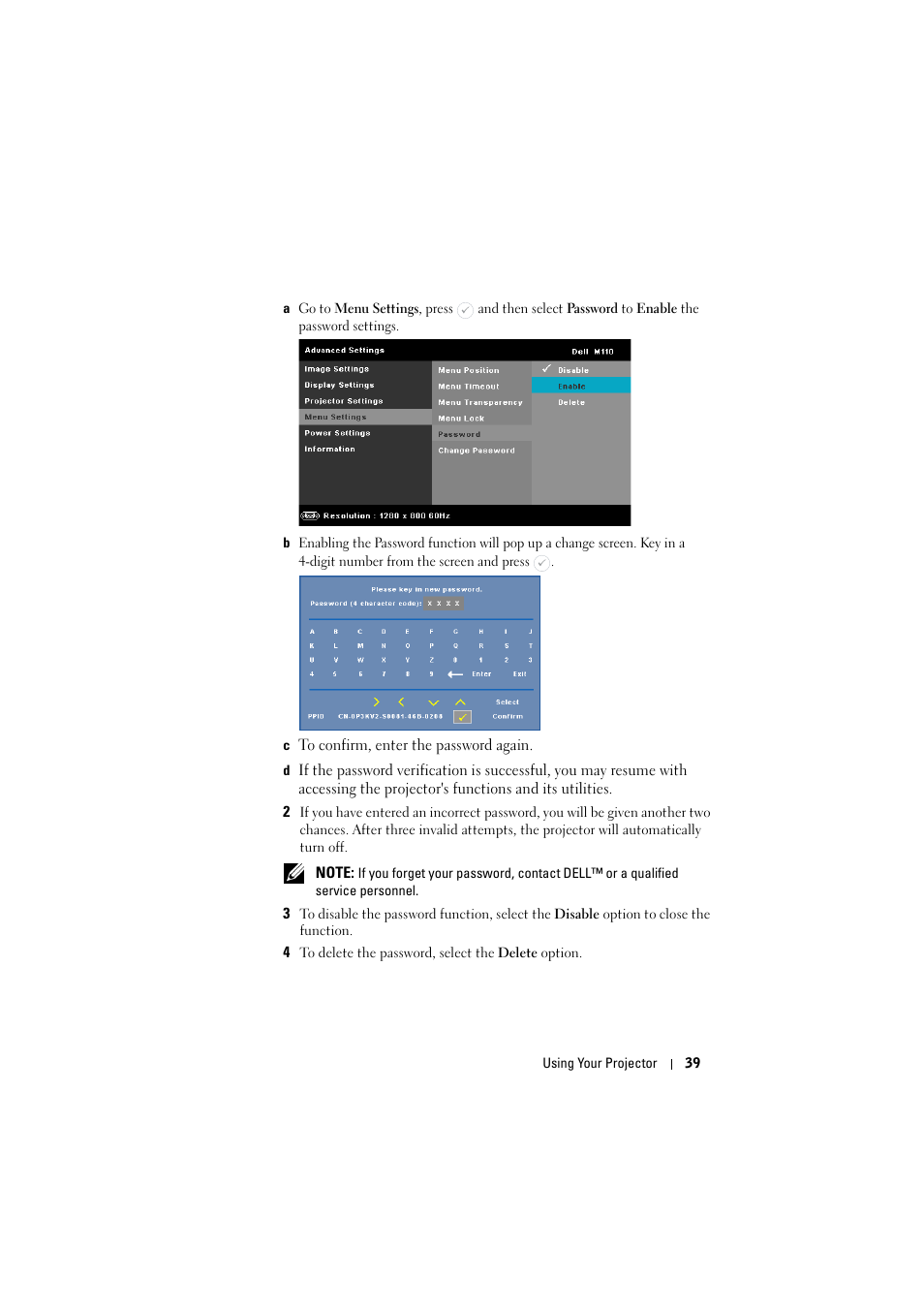 Dell M110 Projector User Manual | Page 39 / 67