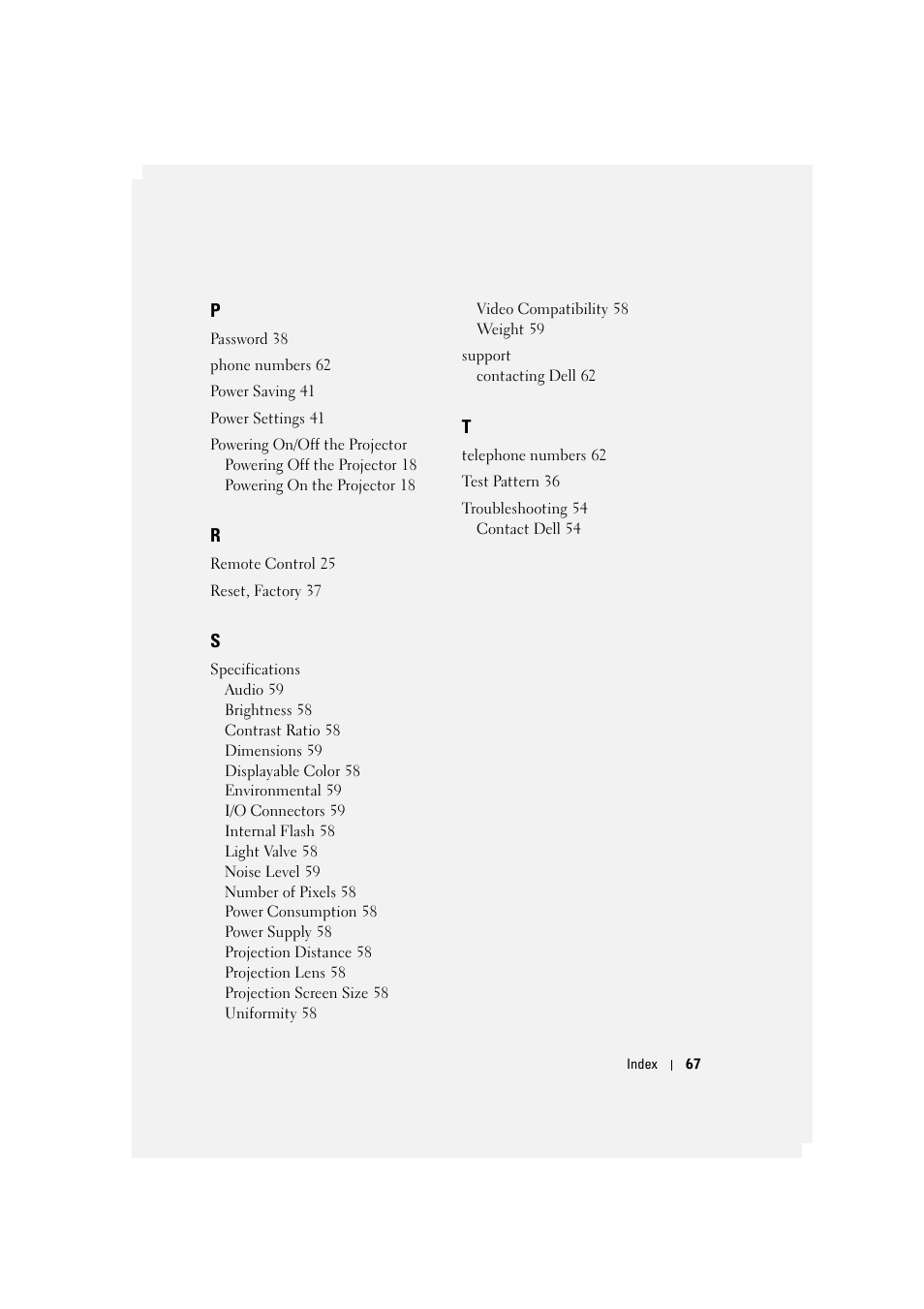 Dell M110 Projector User Manual | Page 67 / 67