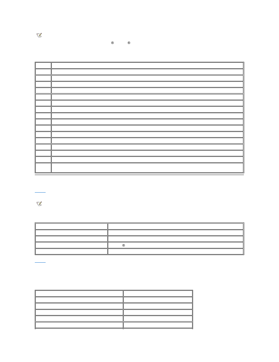 Memory allocations, Table 3 | Dell Latitude CSx H User Manual | Page 36 / 105