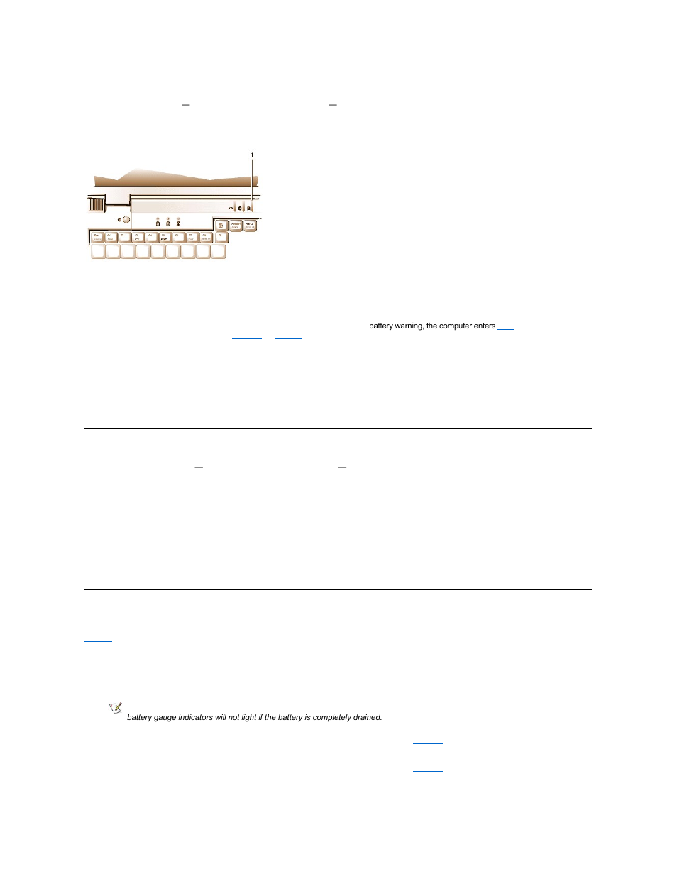 First low-battery warning, Second low-battery warning, Detecting battery problems | Battery status indicator, Flashes amber rapidly, the | Dell Latitude CSx H User Manual | Page 9 / 105