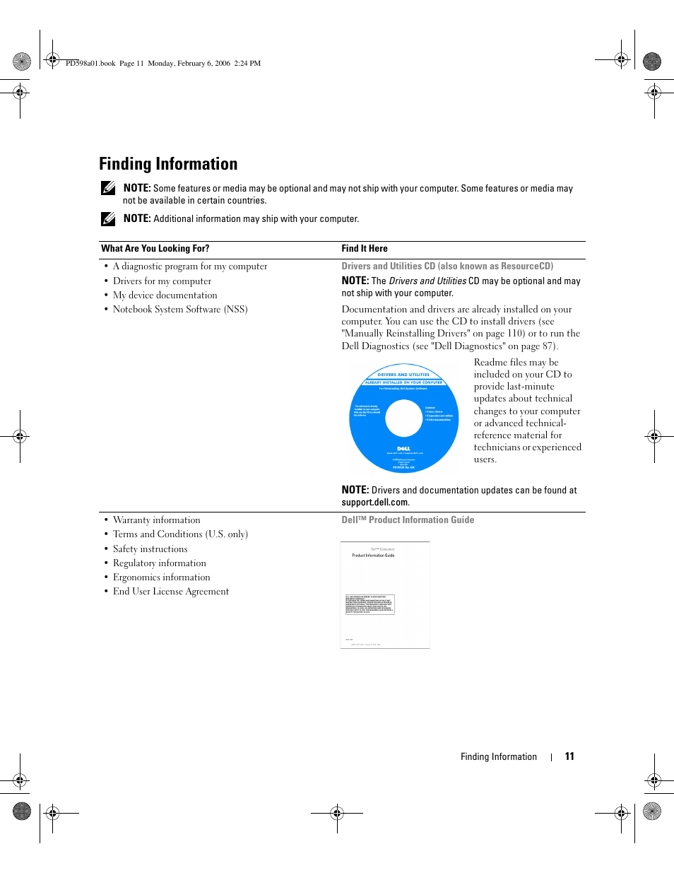 Dell Inspiron 9400 User Manual | Page 11 / 188