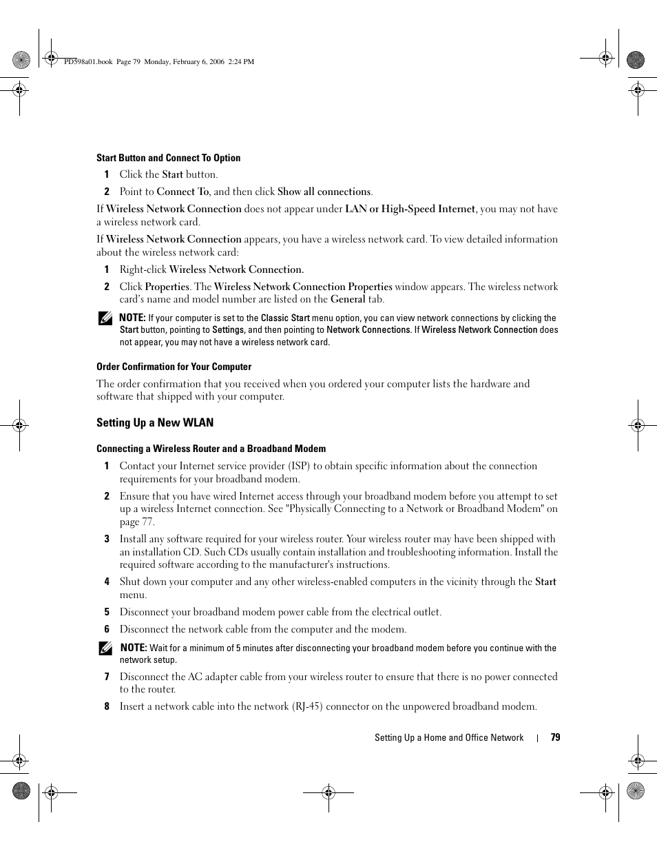 Setting up a new wlan | Dell Inspiron 9400 User Manual | Page 79 / 188