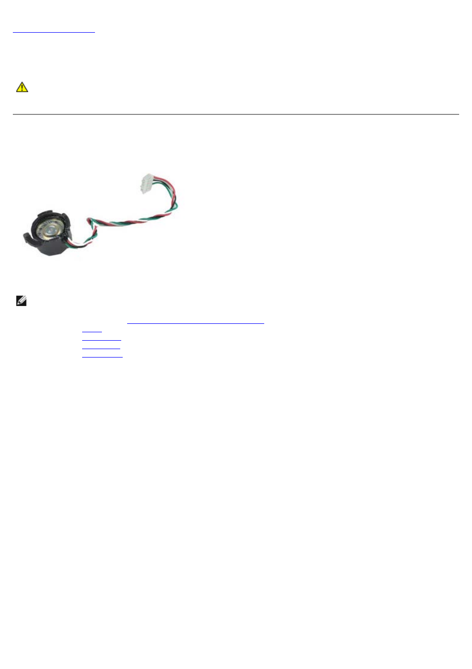 Internal speaker, Removing the internal speaker | Dell OptiPlex 780 User Manual | Page 64 / 73