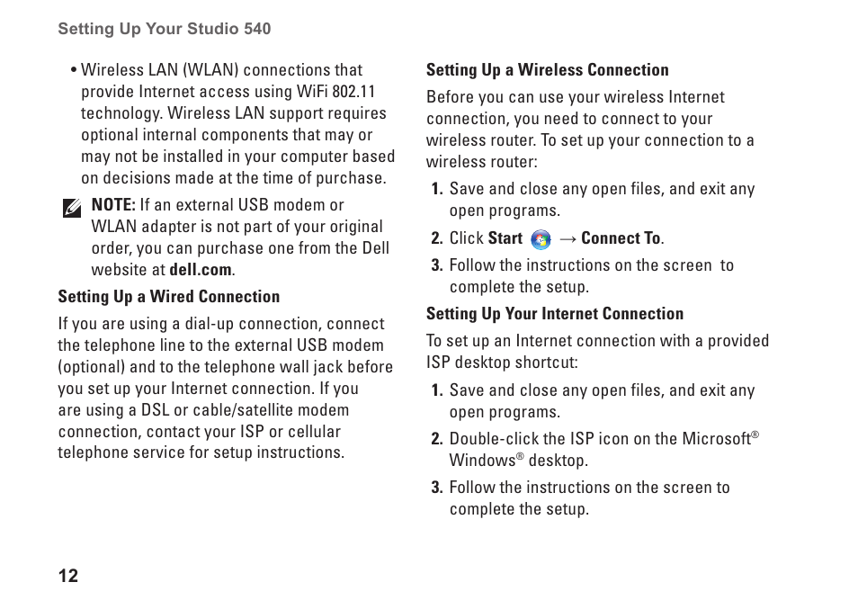 Dell Studio Desktop D540 (Late 2008) User Manual | Page 14 / 62