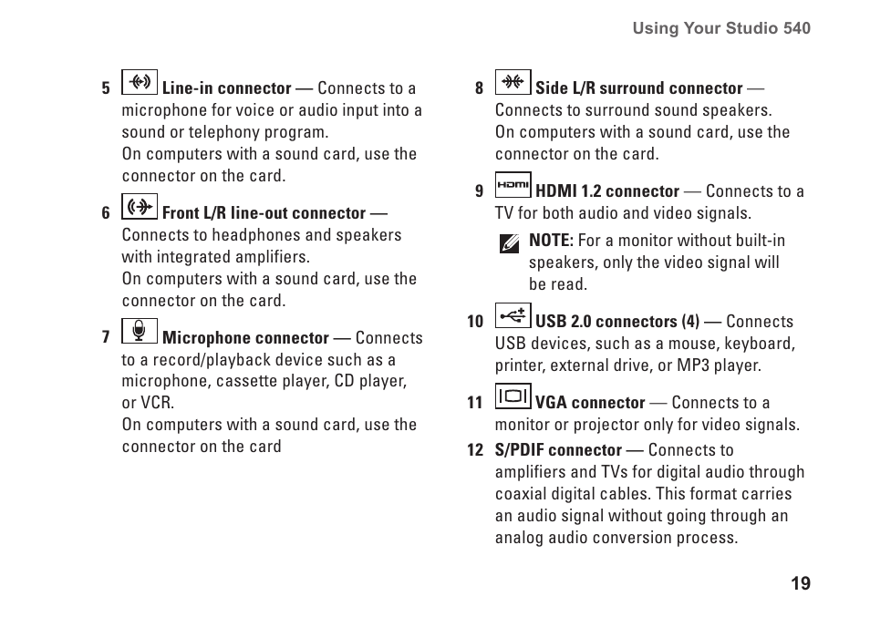 Dell Studio Desktop D540 (Late 2008) User Manual | Page 21 / 62