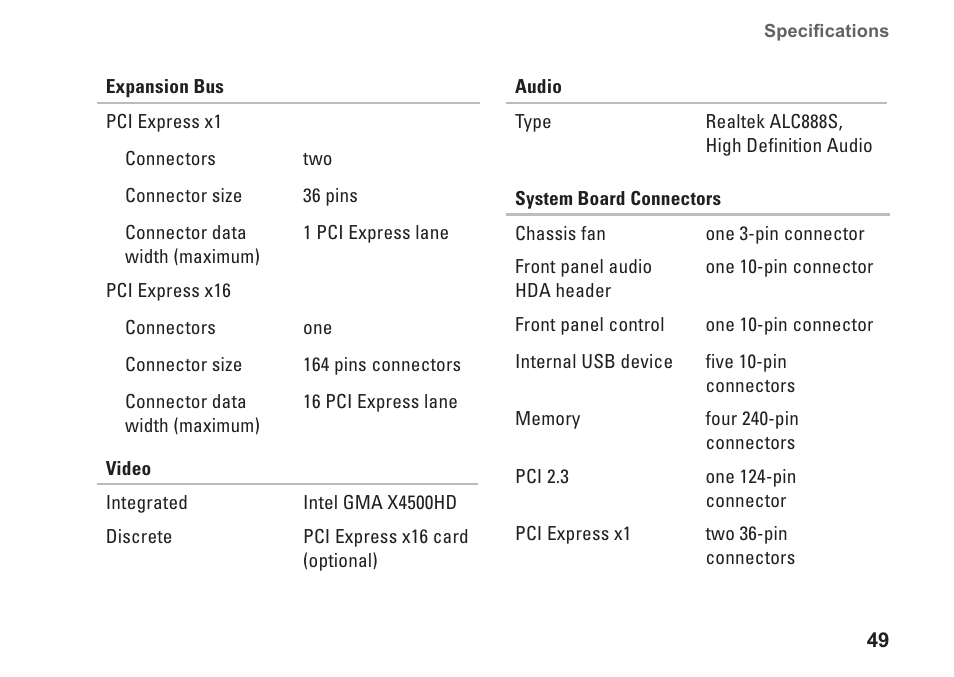 Dell Studio Desktop D540 (Late 2008) User Manual | Page 51 / 62