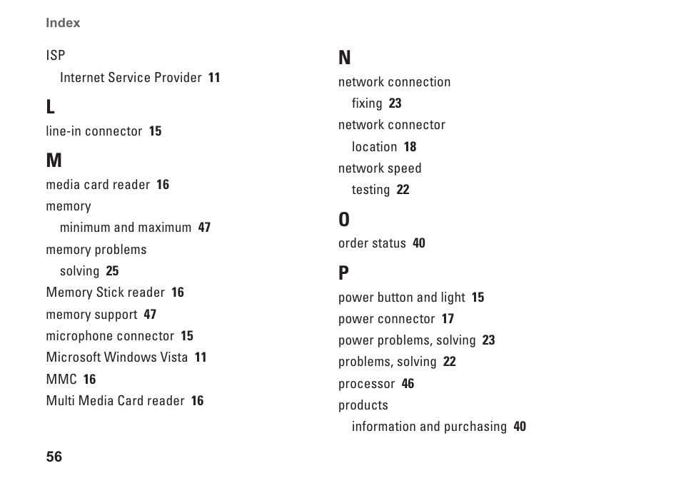 Dell Studio Desktop D540 (Late 2008) User Manual | Page 58 / 62