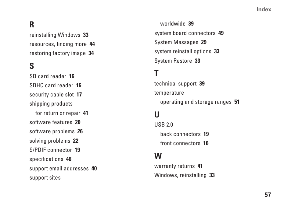 Dell Studio Desktop D540 (Late 2008) User Manual | Page 59 / 62