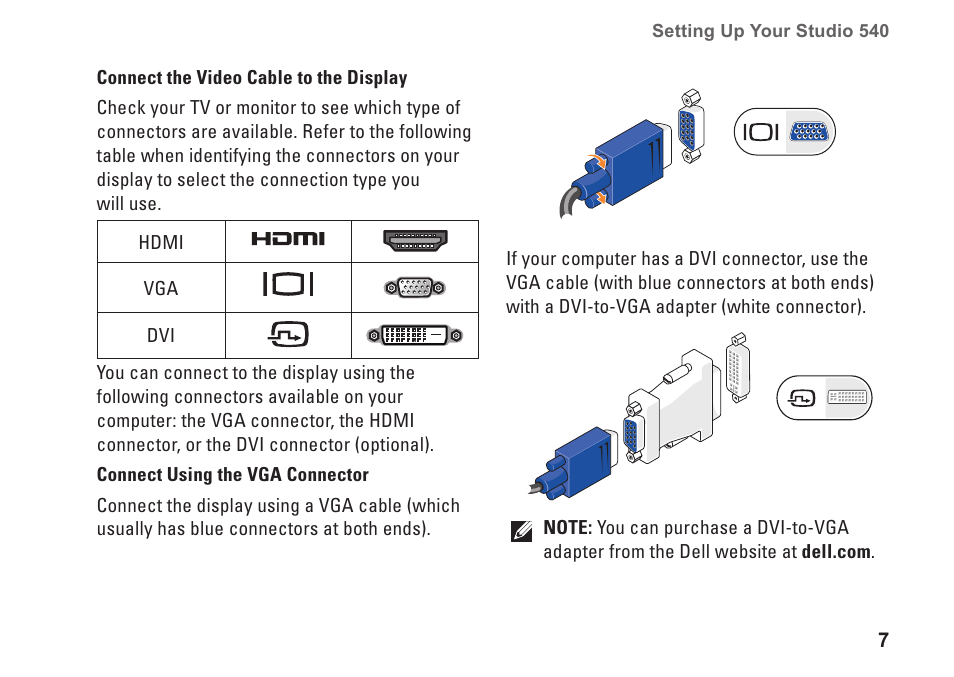 Dell Studio Desktop D540 (Late 2008) User Manual | Page 9 / 62