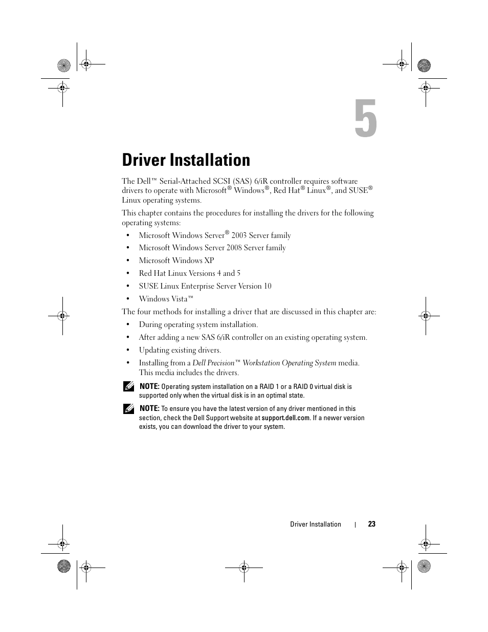 Driver installation | Dell Serial Attached SCSI 6iR Integrated and Adapter User Manual | Page 25 / 86