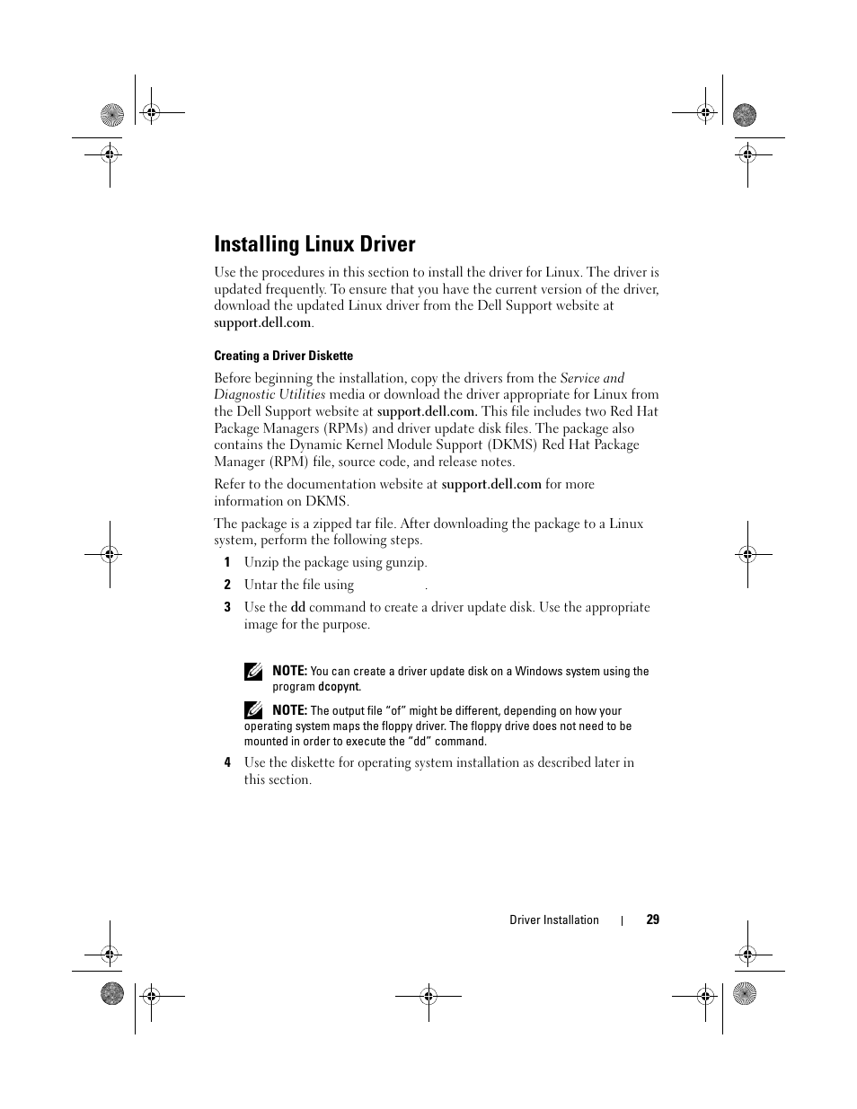 Installing linux driver | Dell Serial Attached SCSI 6iR Integrated and Adapter User Manual | Page 31 / 86