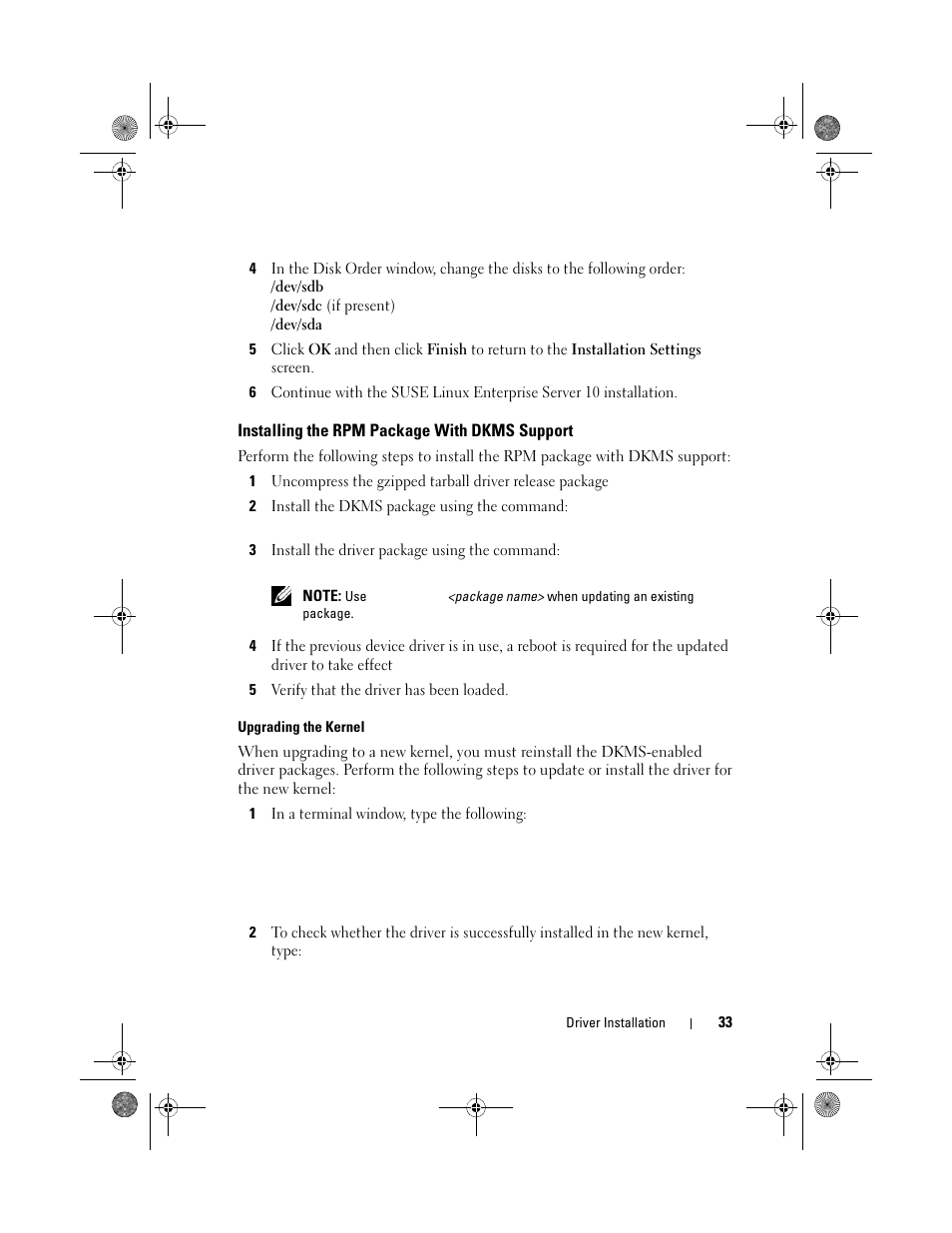 Installing the rpm package with dkms support | Dell Serial Attached SCSI 6iR Integrated and Adapter User Manual | Page 35 / 86