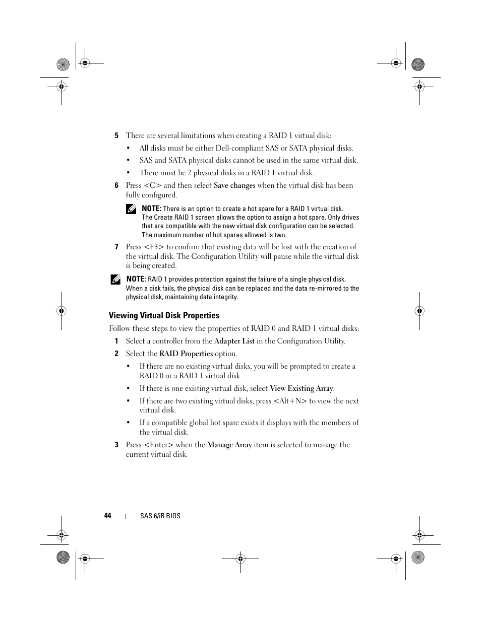 Viewing virtual disk properties | Dell Serial Attached SCSI 6iR Integrated and Adapter User Manual | Page 46 / 86