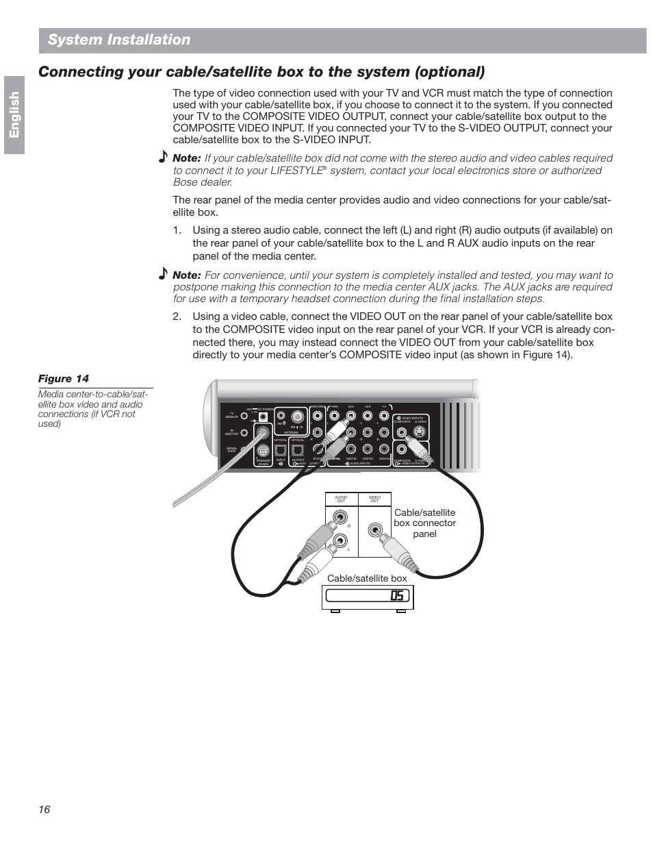System installation, English | Bose 18 User Manual | Page 16 / 28