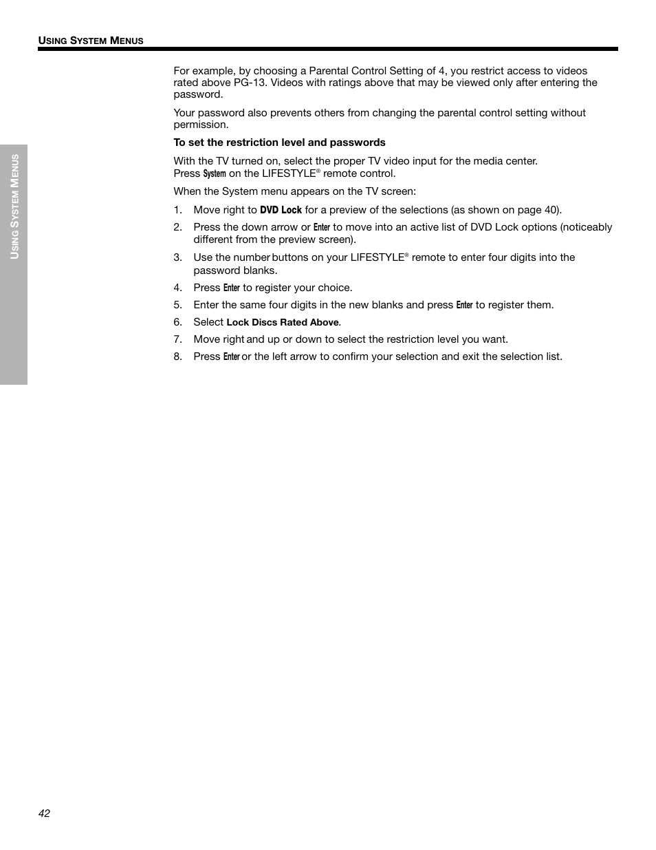 Bose LIFESTYLE 525p 625p User Manual | Page 42 / 68