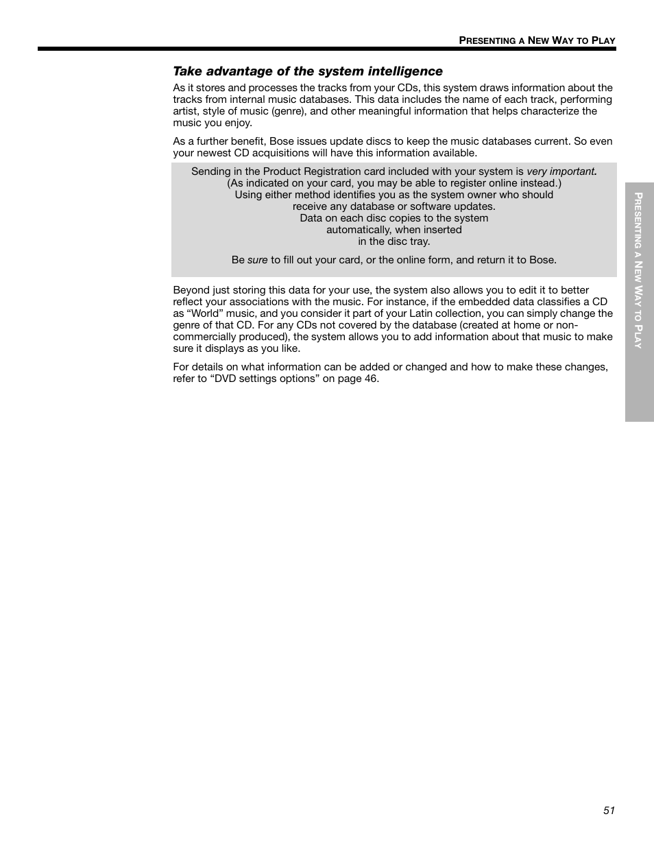 Take advantage of the system intelligence | Bose LIFESTYLE 525p 625p User Manual | Page 51 / 68