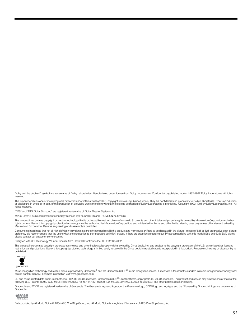 Bose LIFESTYLE 525p 625p User Manual | Page 61 / 68