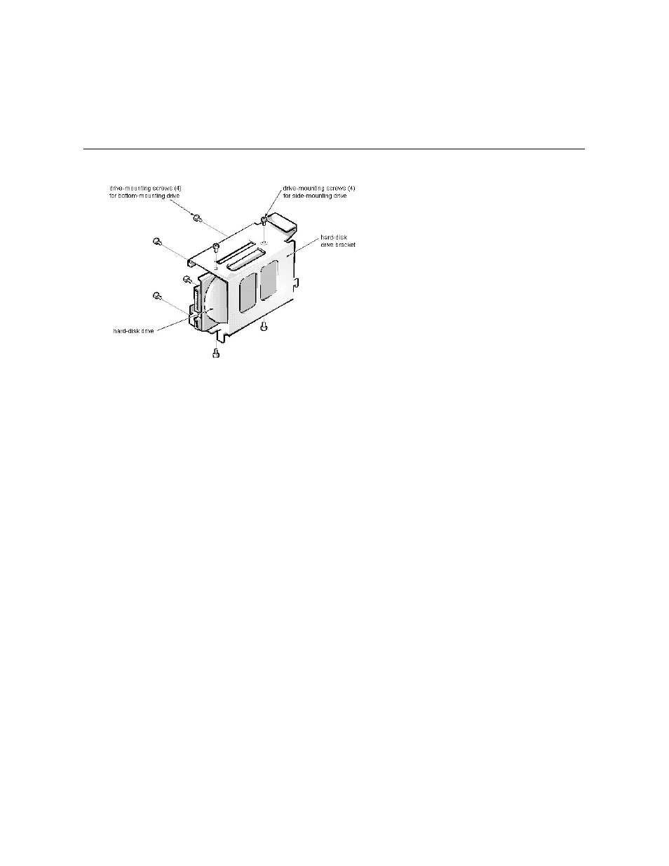 Hard-disk drive assembly removal | Dell OptiPlex GX1p User Manual | Page 68 / 106