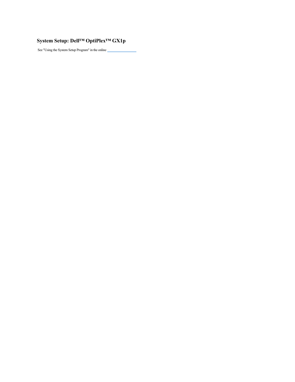 System setup: dell™ optiplex™ gx1p | Dell OptiPlex GX1p User Manual | Page 91 / 106