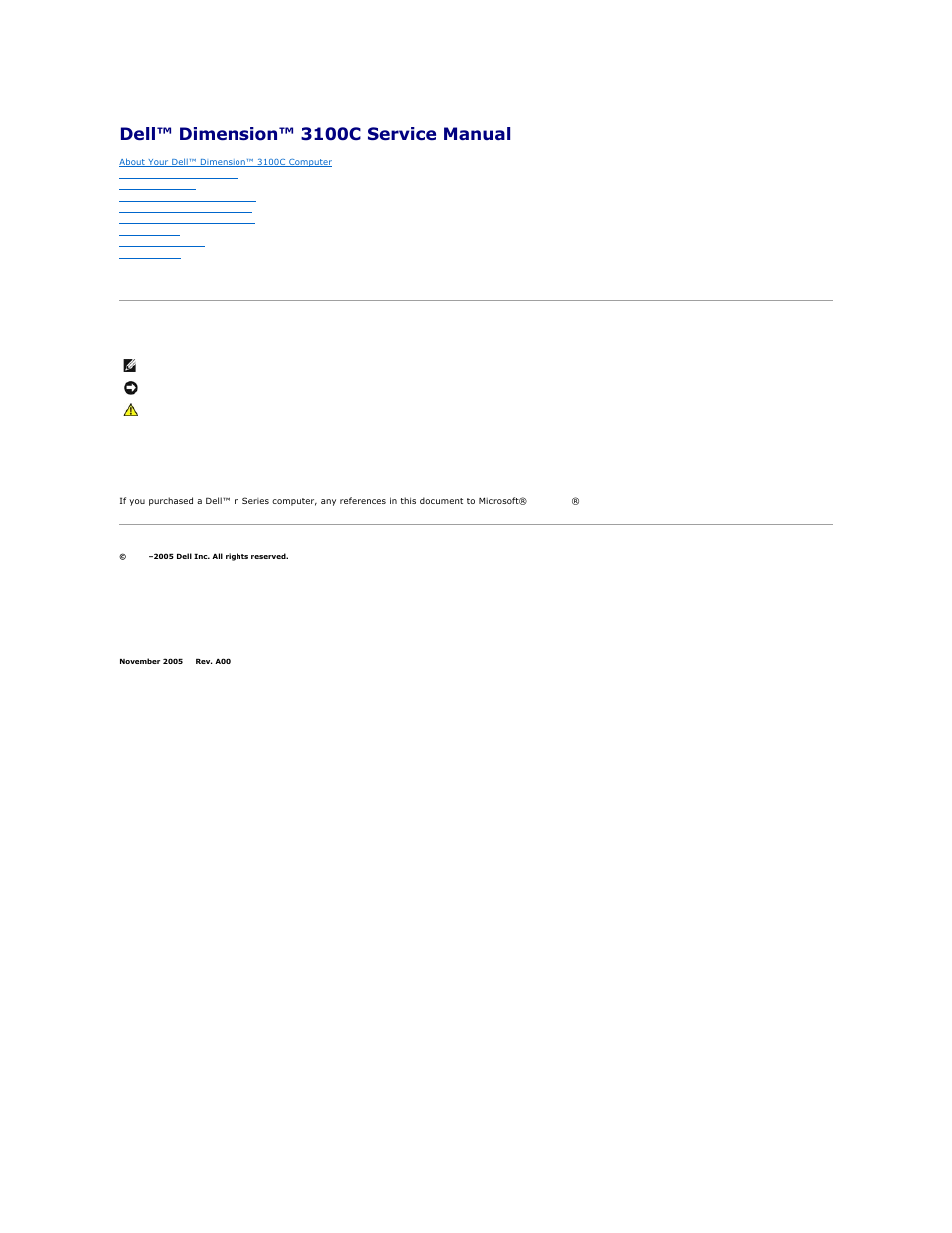 Dell Dimension 3100C User Manual | 46 pages